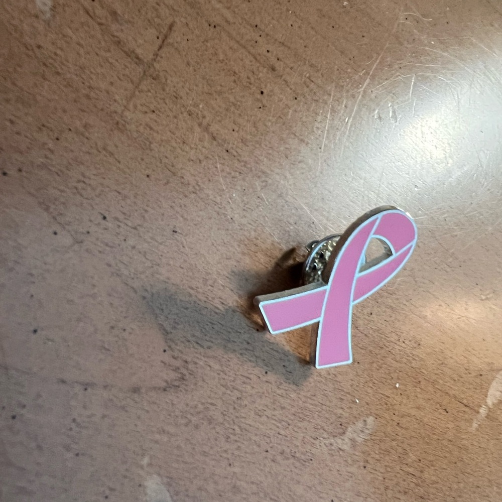 Pink Awareness Ribbon Enamel Pin - Picture 3 of 5